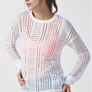 Fabletics Sophie Lace White Crochet Pullover Tunic Size XL